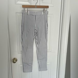 White and black striped H&M pants